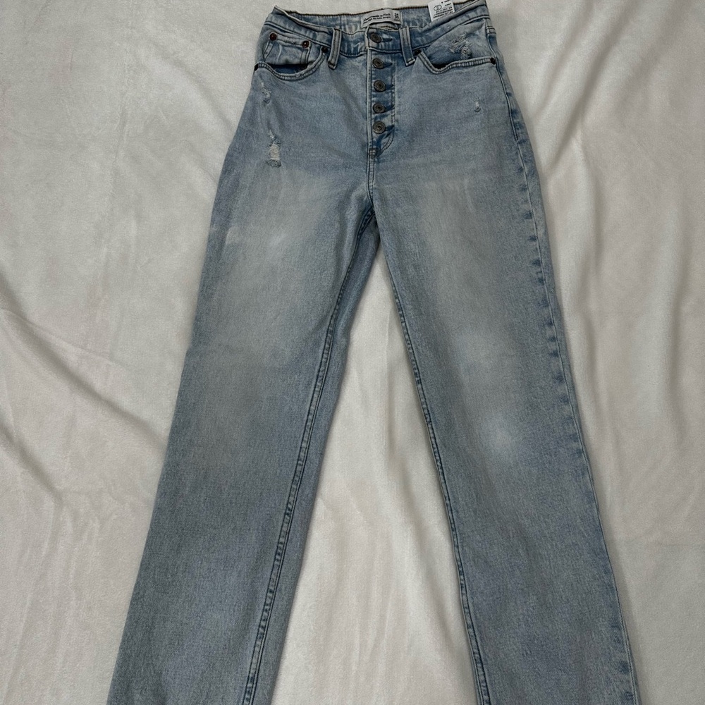 Abercrombie & Fitch Jeans Womens 24/00 Button Fly Ultra High Rise Ankle Straight
